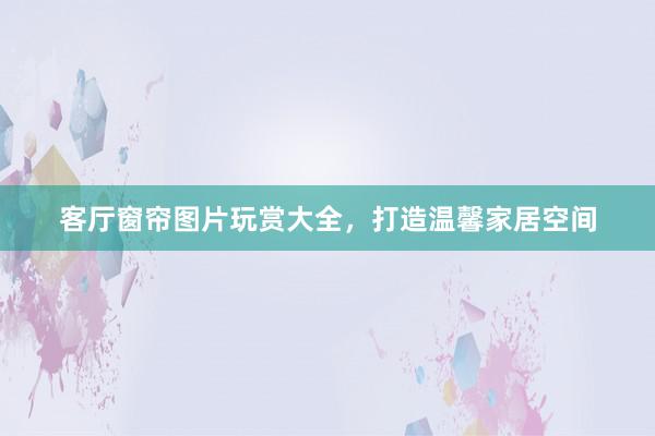客厅窗帘图片玩赏大全，打造温馨家居空间