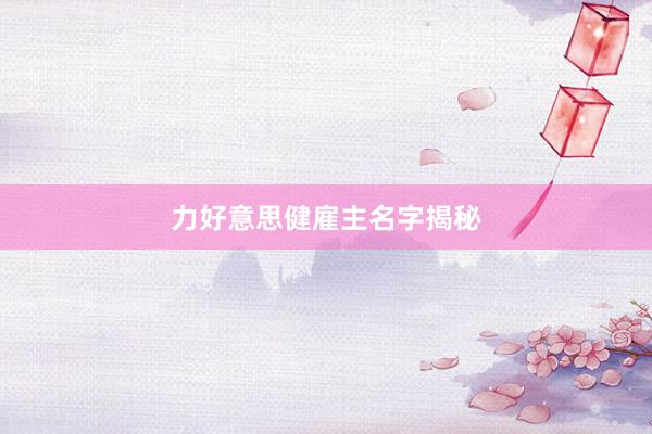 力好意思健雇主名字揭秘